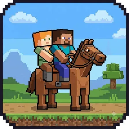 2 Players Rideable Horse görsel 3